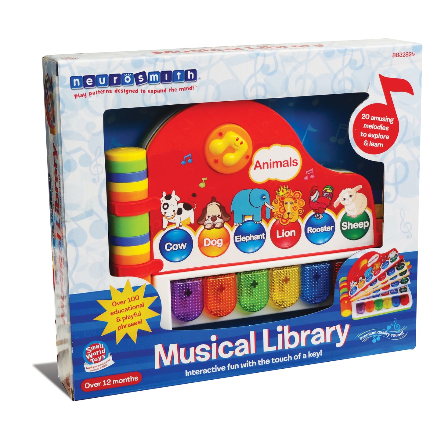 Small World Toys Musical Learning Library Piano-Shaped Book