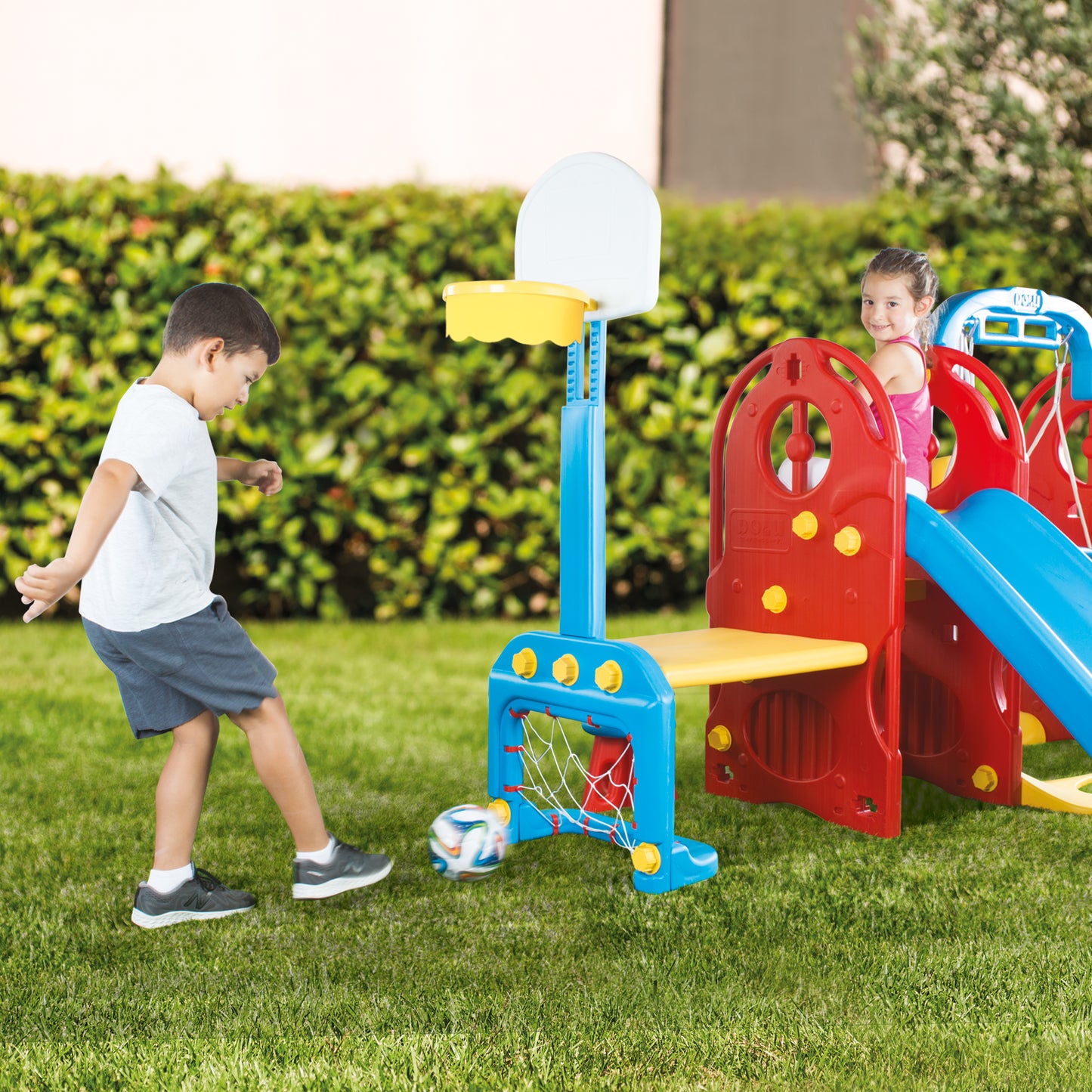 Dolu 7-in-1 Vibrant Playground Set with Swing, Slide & Sports Fun, Ages 2+