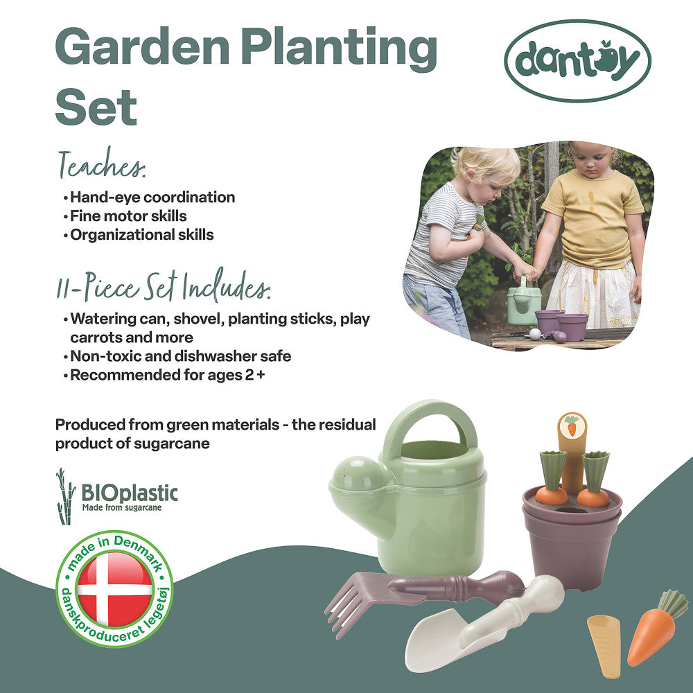 Dantoy: Green Garden - Planting Set - 11pcs, Gardening & Food Playset, Toddlers Ages 2+