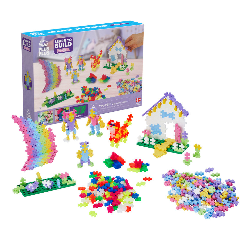 Plus-Plus: Learn to Build - Pastel Color Mix - 400 Piece Set, Kids Ages 5+