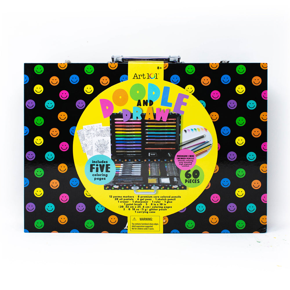 Art 101 Doodle & Draw 60-Piece Art Set - Multicolor