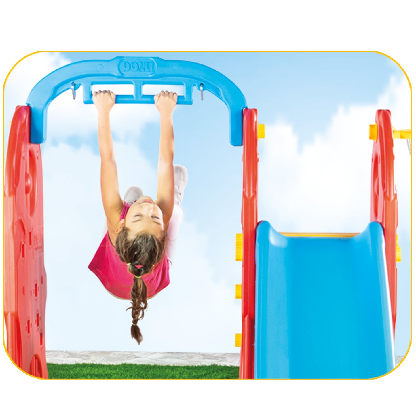 Dolu 7-in-1 Vibrant Playground Set with Swing, Slide & Sports Fun, Ages 2+