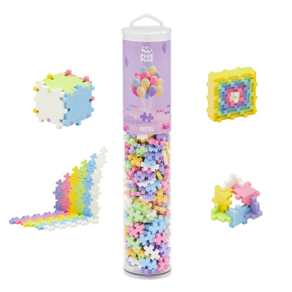 Plus-Plus Pastel 240-Piece Building Set - Creative Open-Ended Play Tube