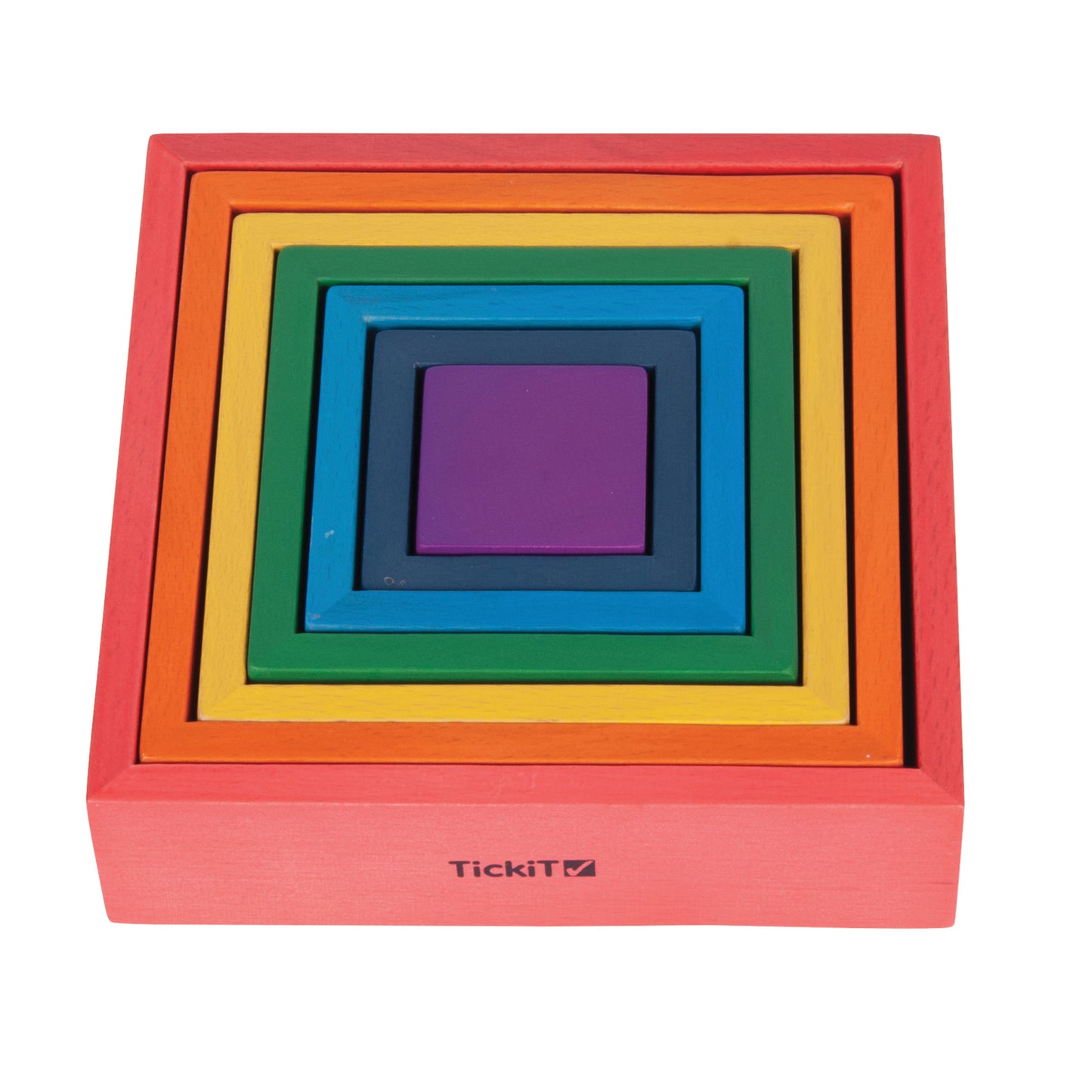 TickiT Wooden Rainbow Architect Squares - 7 Piece Nesting Set