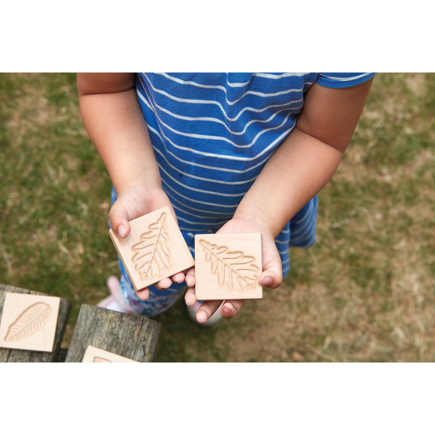 Yellow Door Match Me Sensory Leaf Tiles - Educational Wooden Set - 12 Pieces