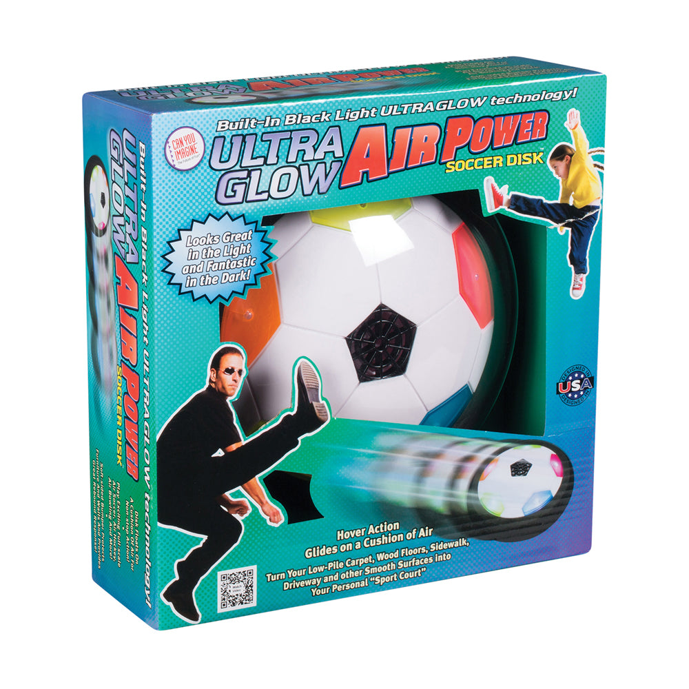 Toysmith Ultra Glow Air Power Soccer Disk - Light-Up Indoor Play