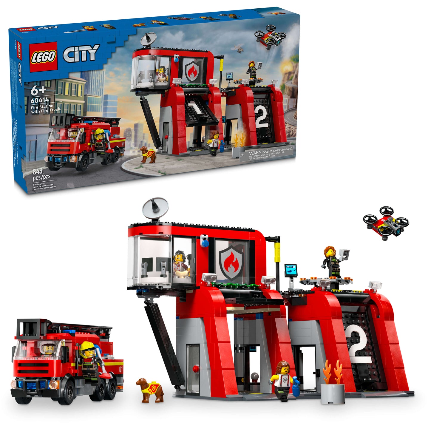 LEGO City Fire Station with Fire Truck Playset 60414