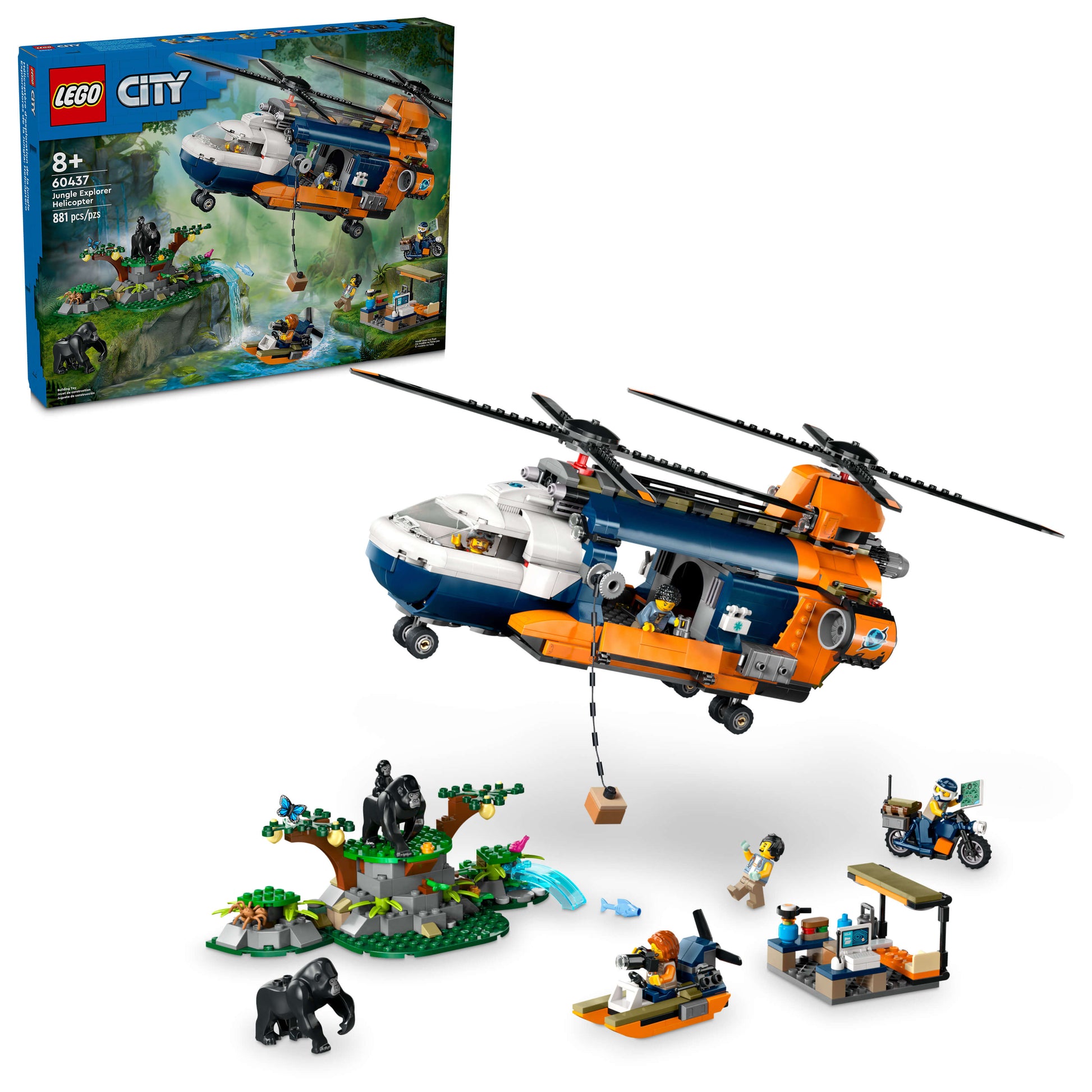 LEGO City Jungle Explorer Helicopter at Base Camp Set 60437