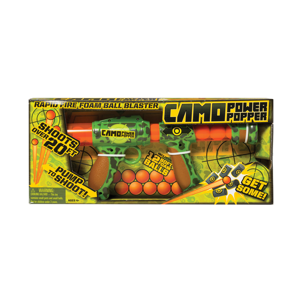 Hog Wild Camo Power Popper with Rapid Fire Action and 12 Foam Balls