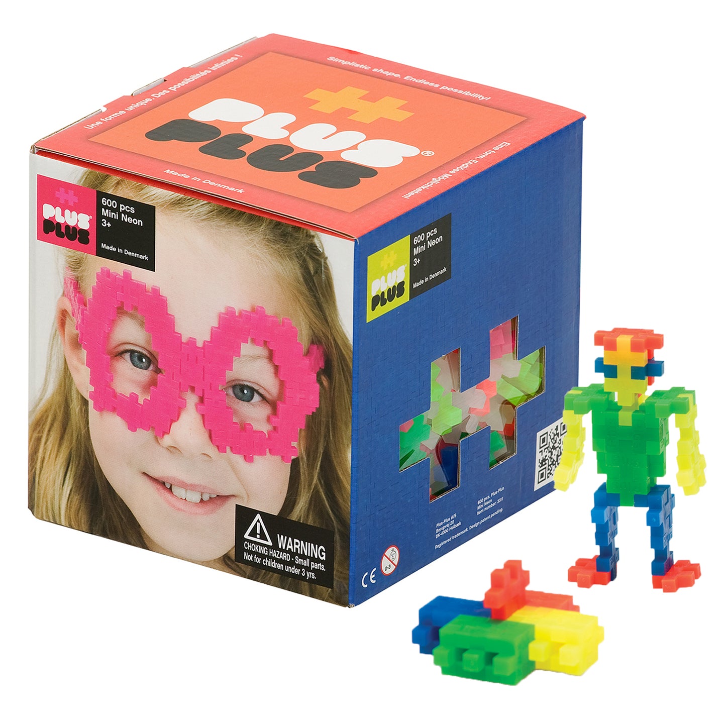 Plus-Plus Open Play Set - Neon Color Mix, 600 Pieces