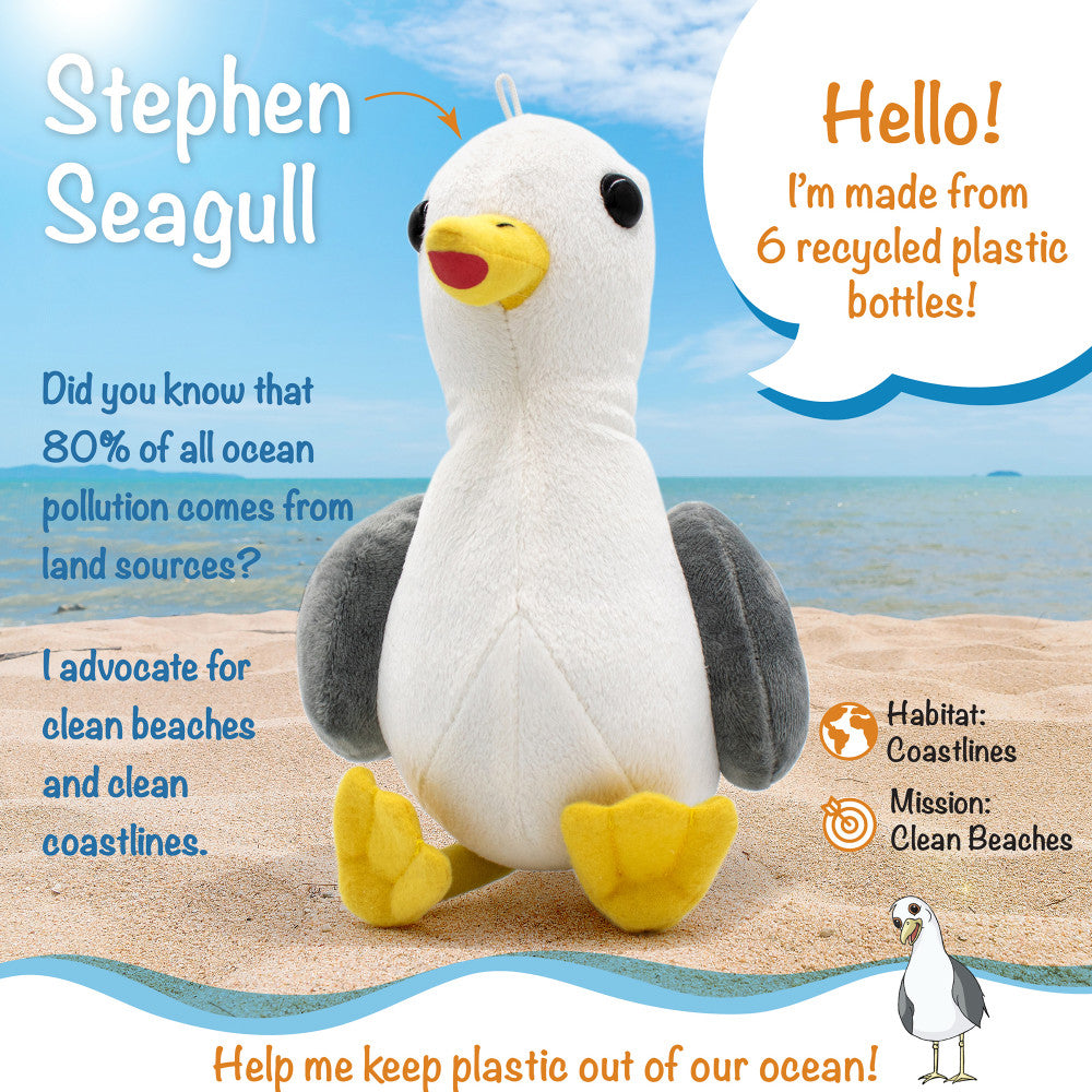 Shore Buddies Stephen Seagull 12 inch Interactive Plush Toy with Authentic Sounds