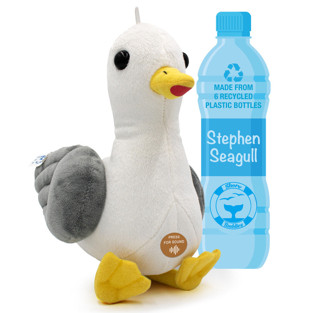 Shore Buddies Stephen Seagull 12 inch Interactive Plush Toy with Authentic Sounds