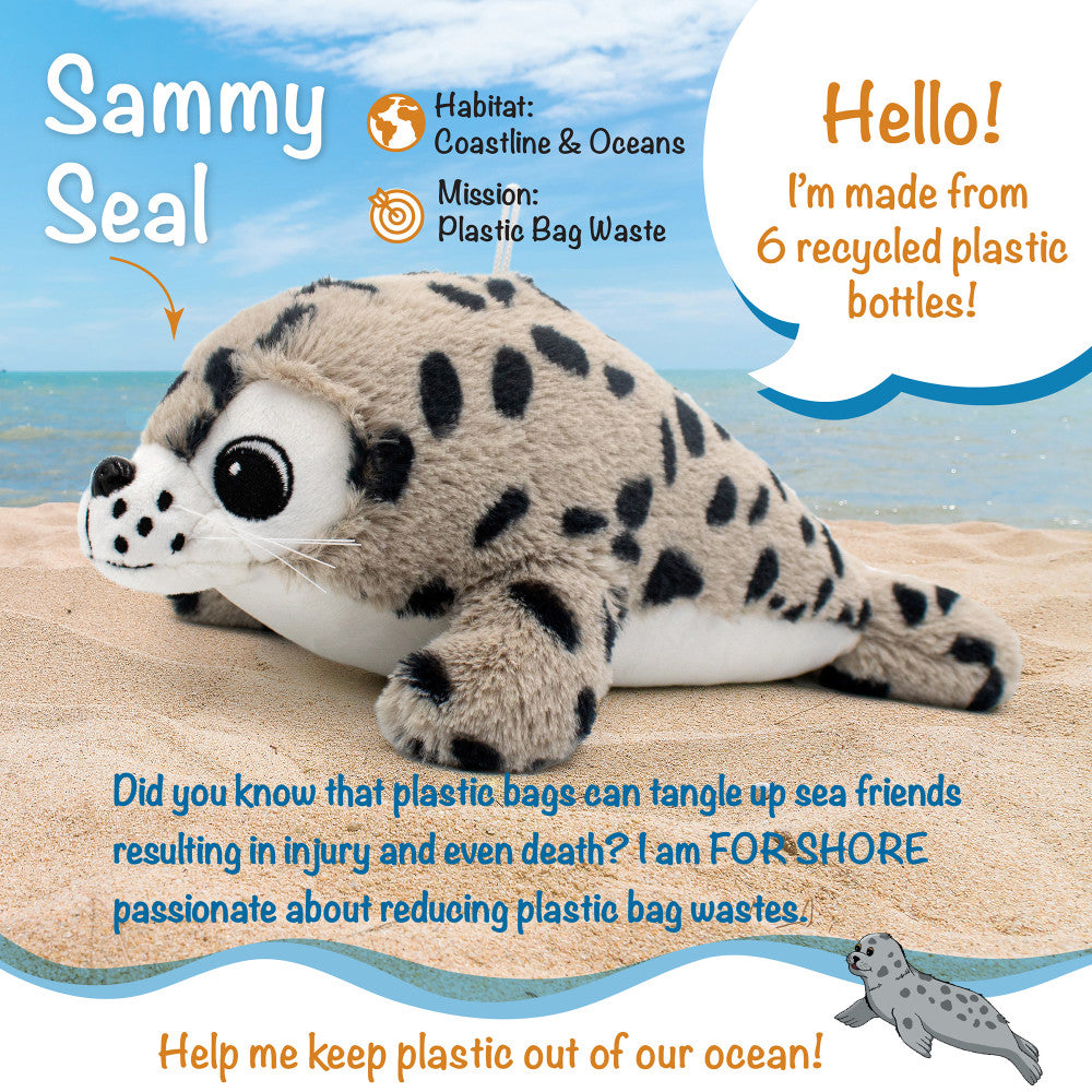 Shore Buddies 12 inch Interactive Sammy The Seal Plush Toy with Authentic Sounds