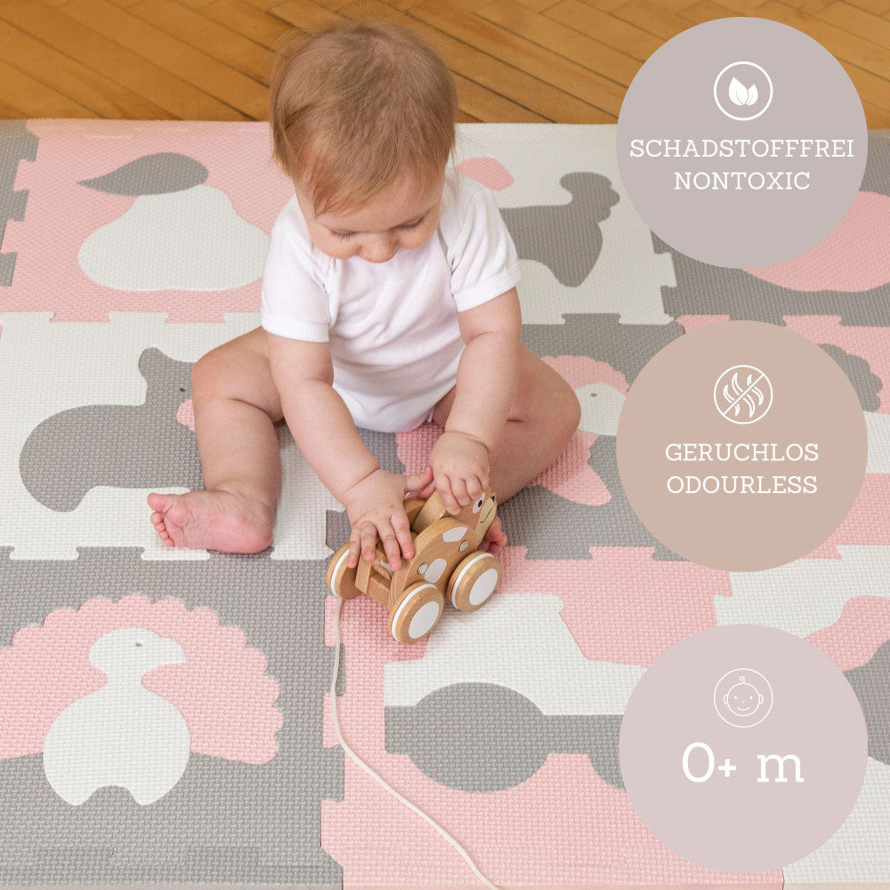 Hakuna Matte: Stylish Baby Play Mat: Farm - 47x35", 12 Foam Floor Tiles