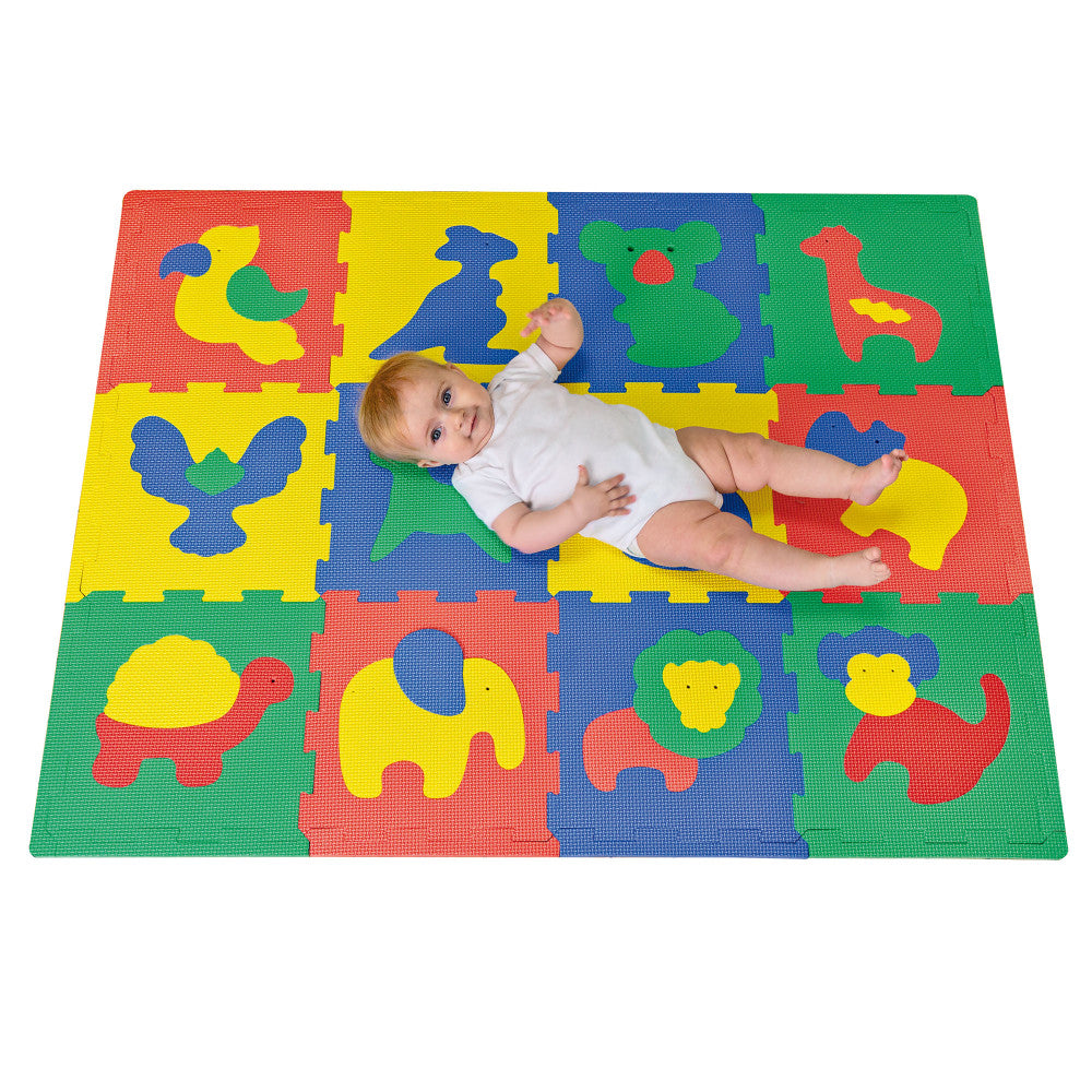 Hakuna Matte: Stylish Baby Play Mat: Safari - 47x35", 12 Foam Floor Tiles