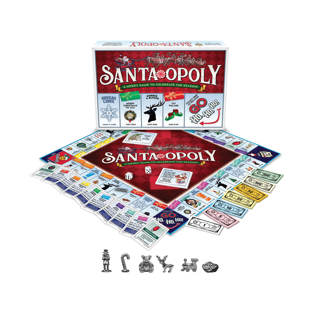 Santa-Opoly Holiday Themed Monopoly Style Board Game