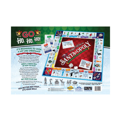 Santa-Opoly Holiday Themed Monopoly Style Board Game