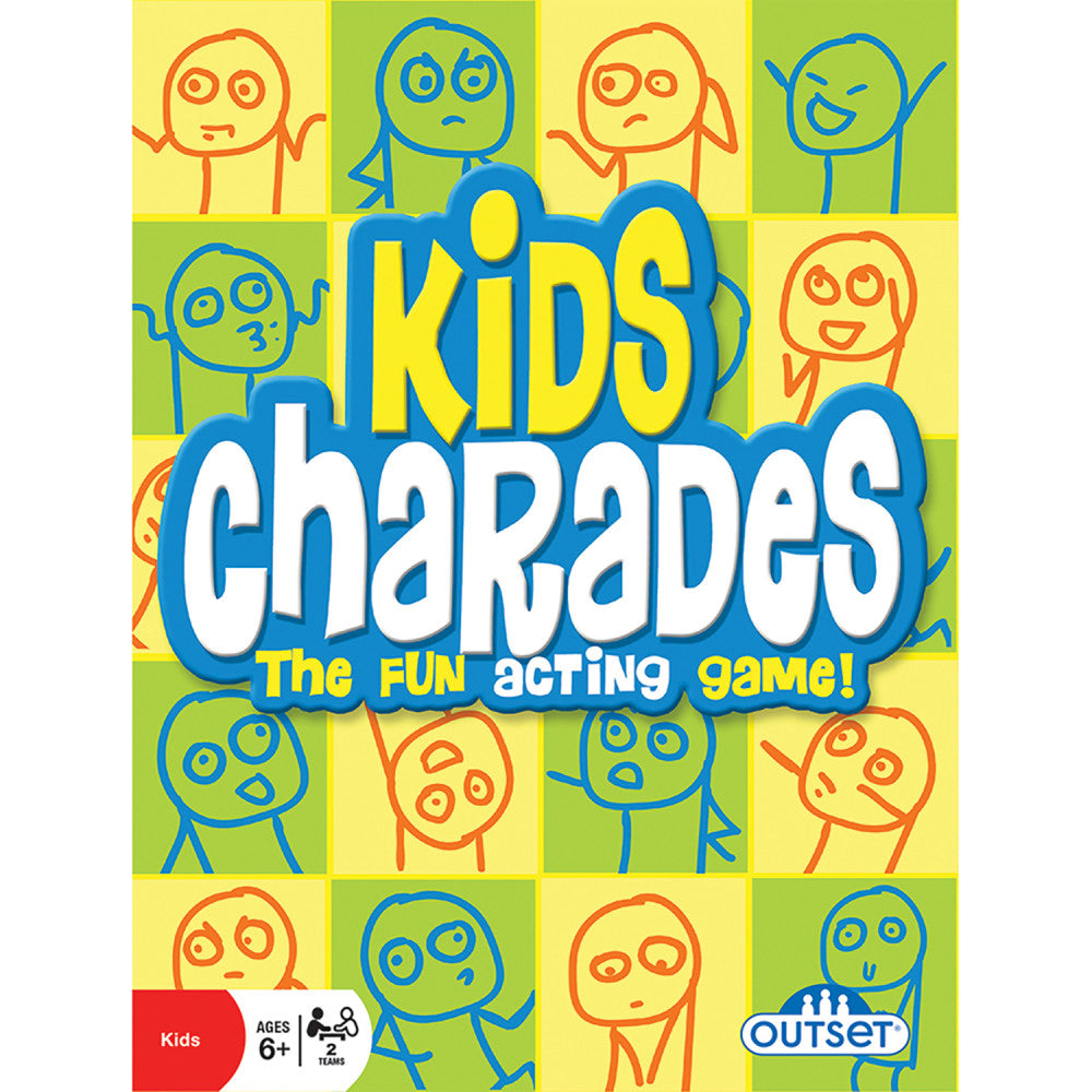 Outset Media: Kids Charades (New Box Size) - 300 Charades, Party Game, Ages 6+, 2 Teams