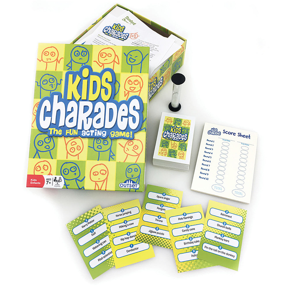 Outset Media: Kids Charades (New Box Size) - 300 Charades, Party Game, Ages 6+, 2 Teams