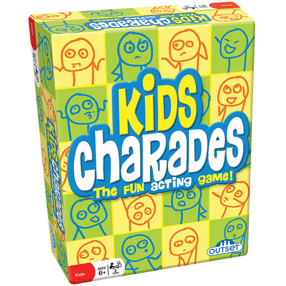 Outset Media: Kids Charades (New Box Size) - 300 Charades, Party Game, Ages 6+, 2 Teams