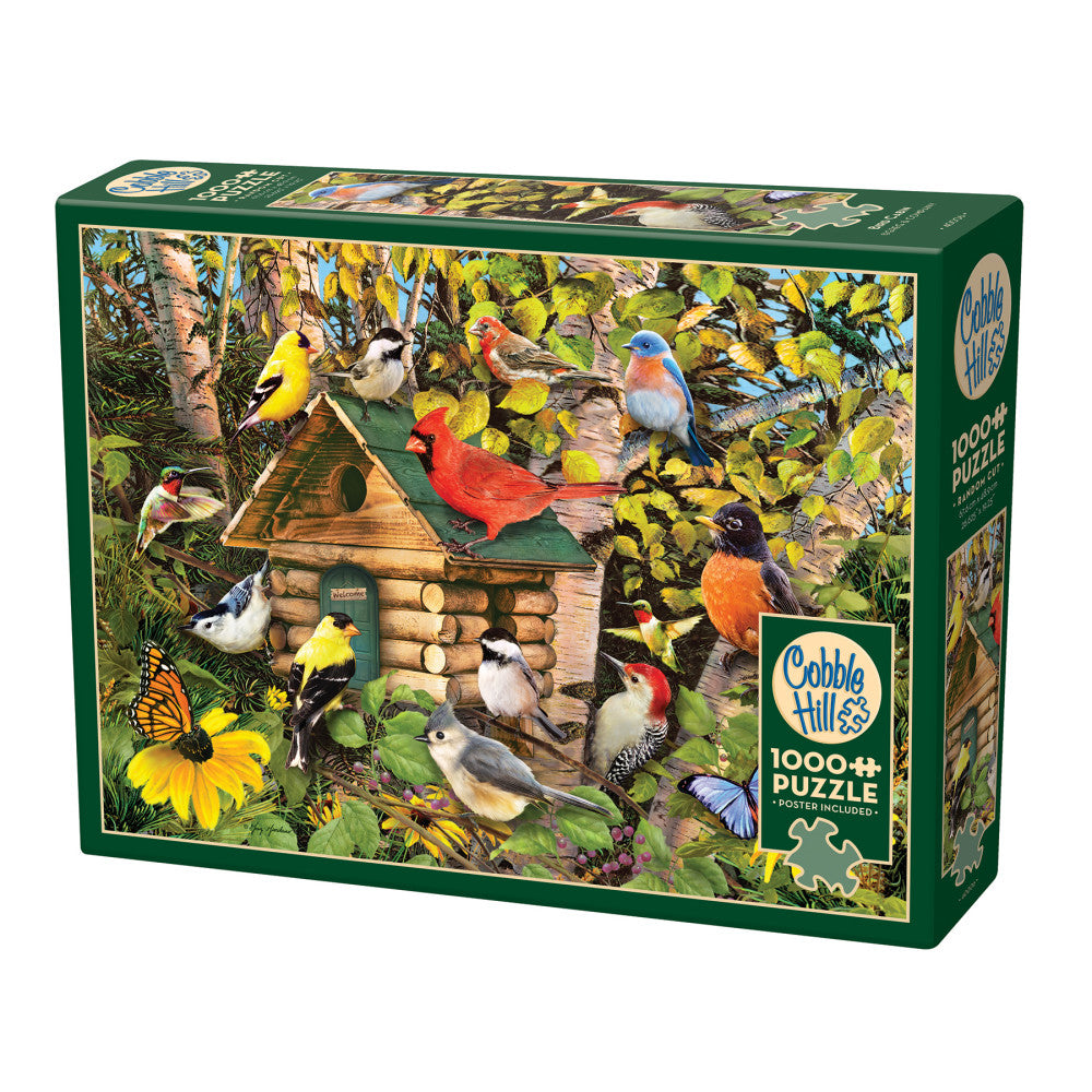 Cobble Hill 1000 Piece Puzzle: Bird Cabin - Eco-Friendly Jigsaw with Reference Poster