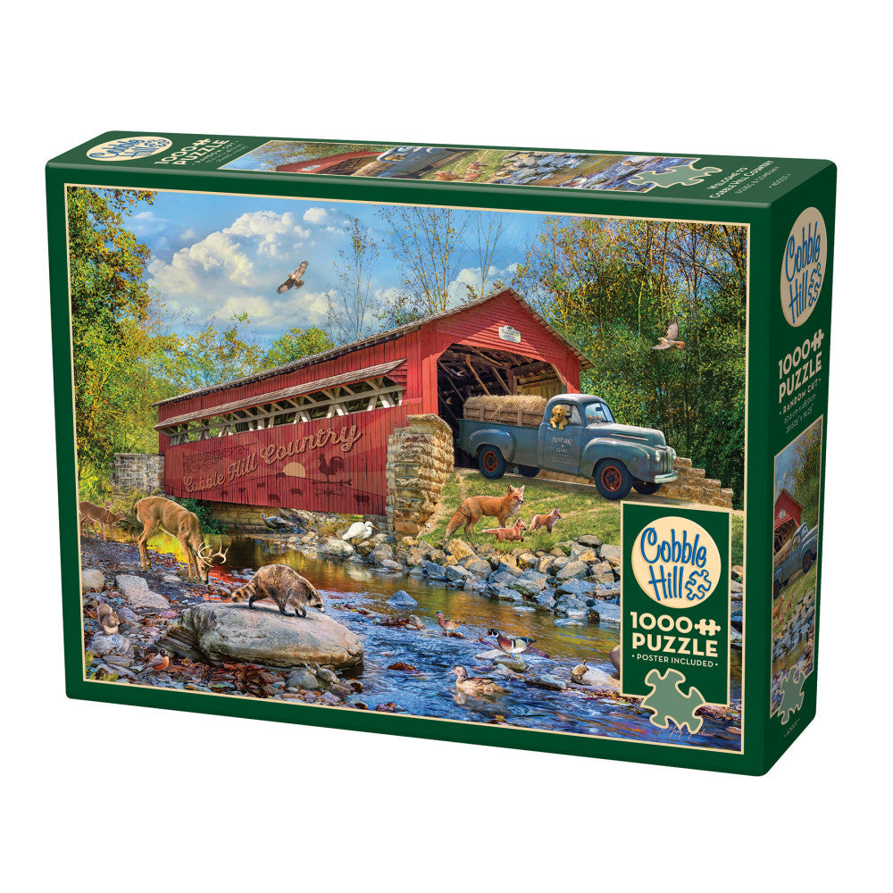 Cobble Hill Country Charm 1000 Piece Jigsaw Puzzle - Includes Reference Poster