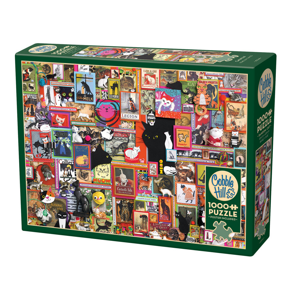 Cobble Hill Catsville 1000-Piece Jigsaw Puzzle - Eco-Friendly, Poster Included