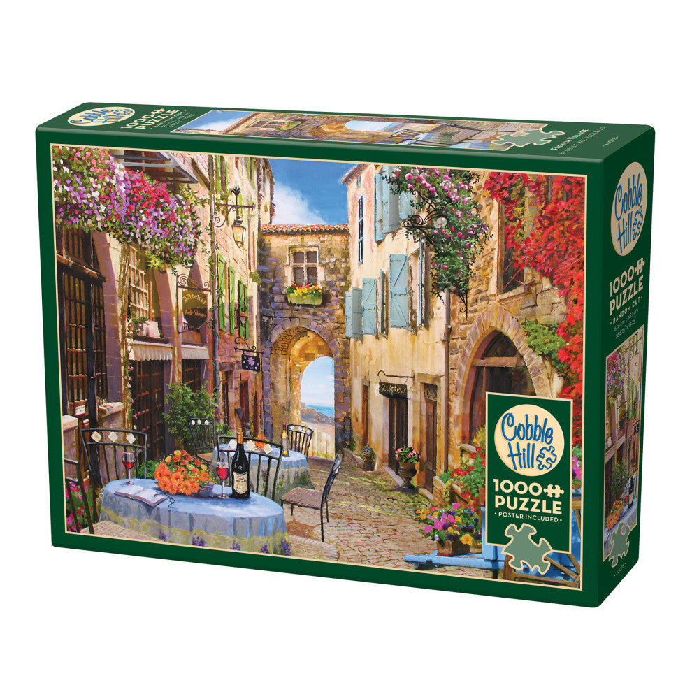 Cobble Hill 1000 Piece Puzzle: French Village - Eco-Friendly Jigsaw with Reference Poster