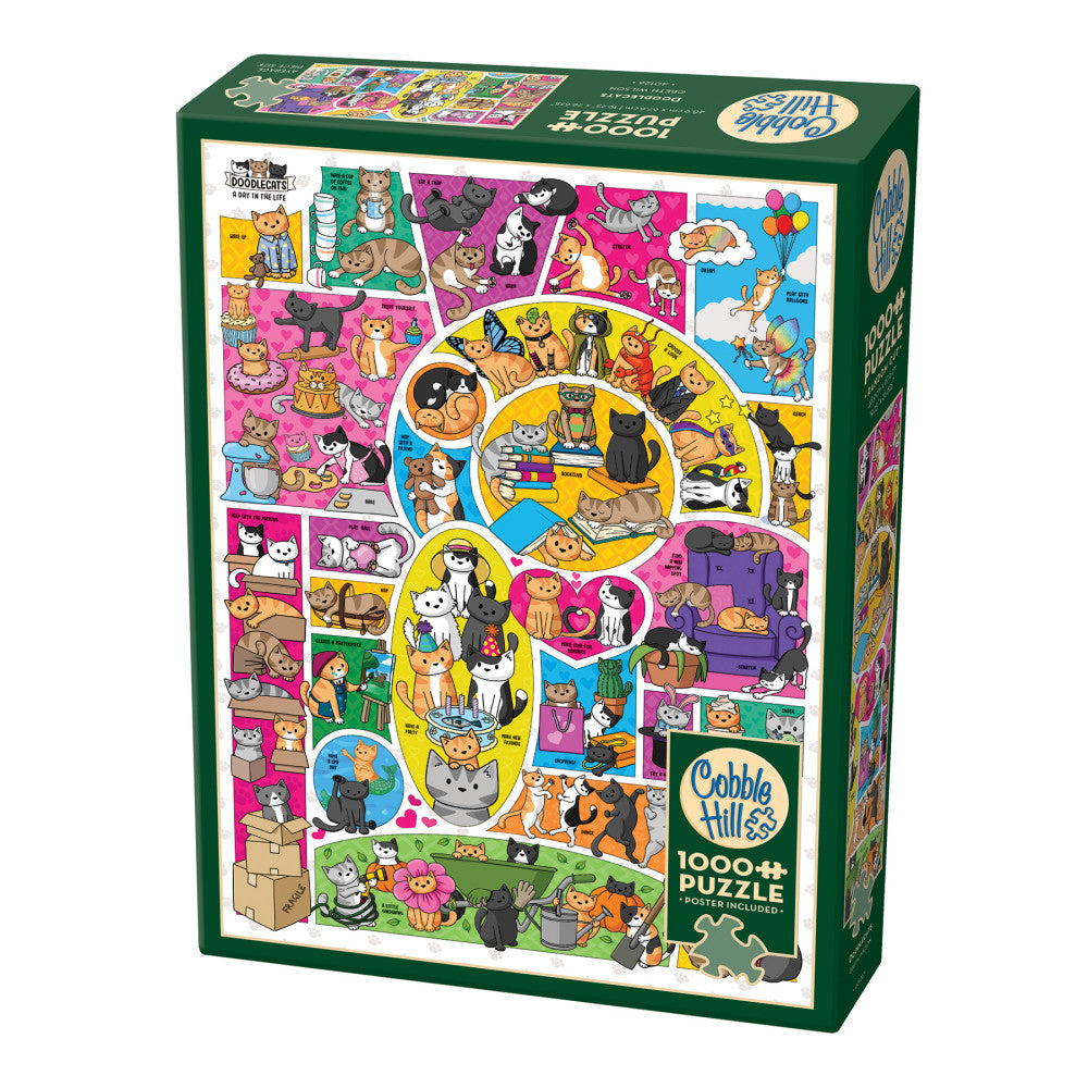 Cobble Hill Doodlecats 1000 Piece Puzzle - Eco-Friendly Jigsaw