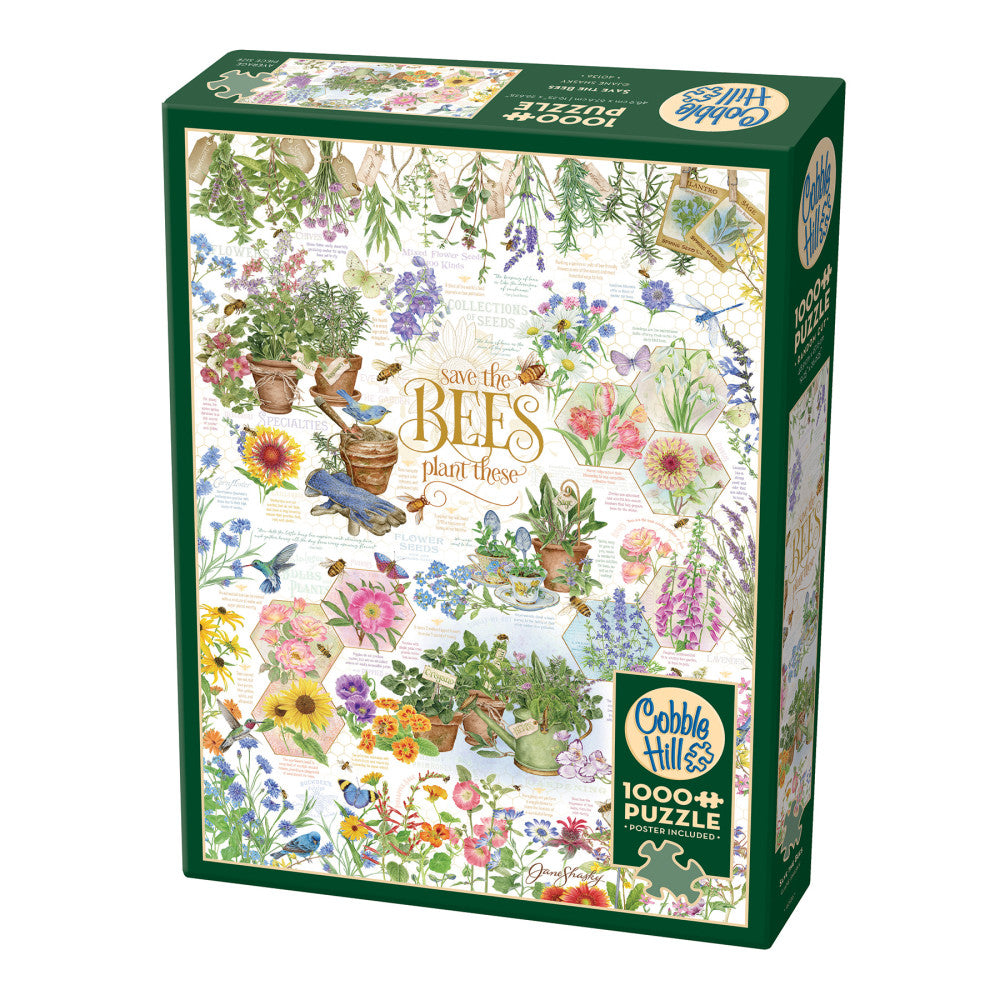 Cobble Hill Save the Bees 1000 Piece Puzzle - Eco-Friendly Jigsaw