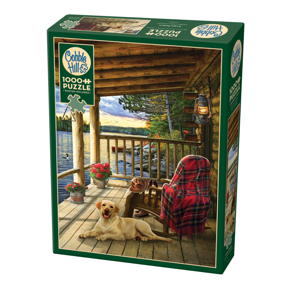 Cobble Hill 1000 Piece Jigsaw Puzzle: Cabin Porch with Reference Poster