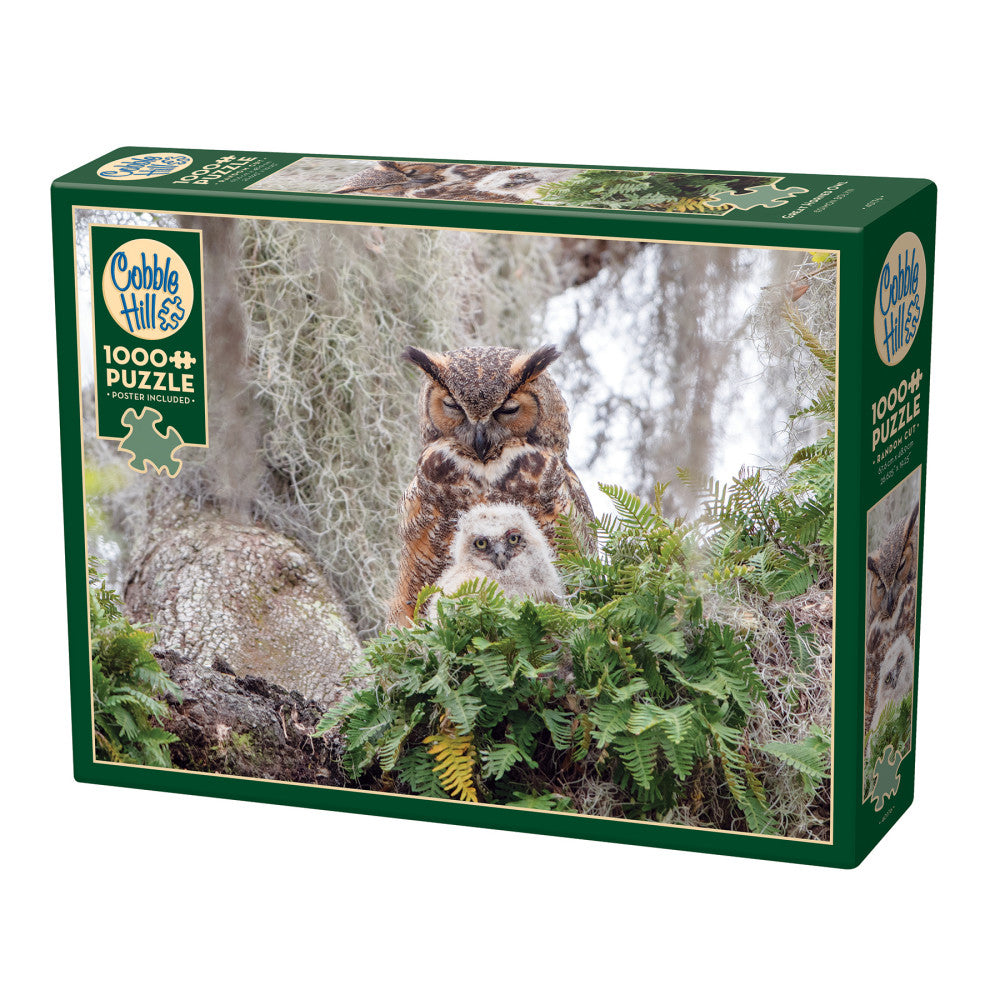 Cobble Hill Great Horned Owl 1000-Piece Jigsaw Puzzle - Reference Poster Included