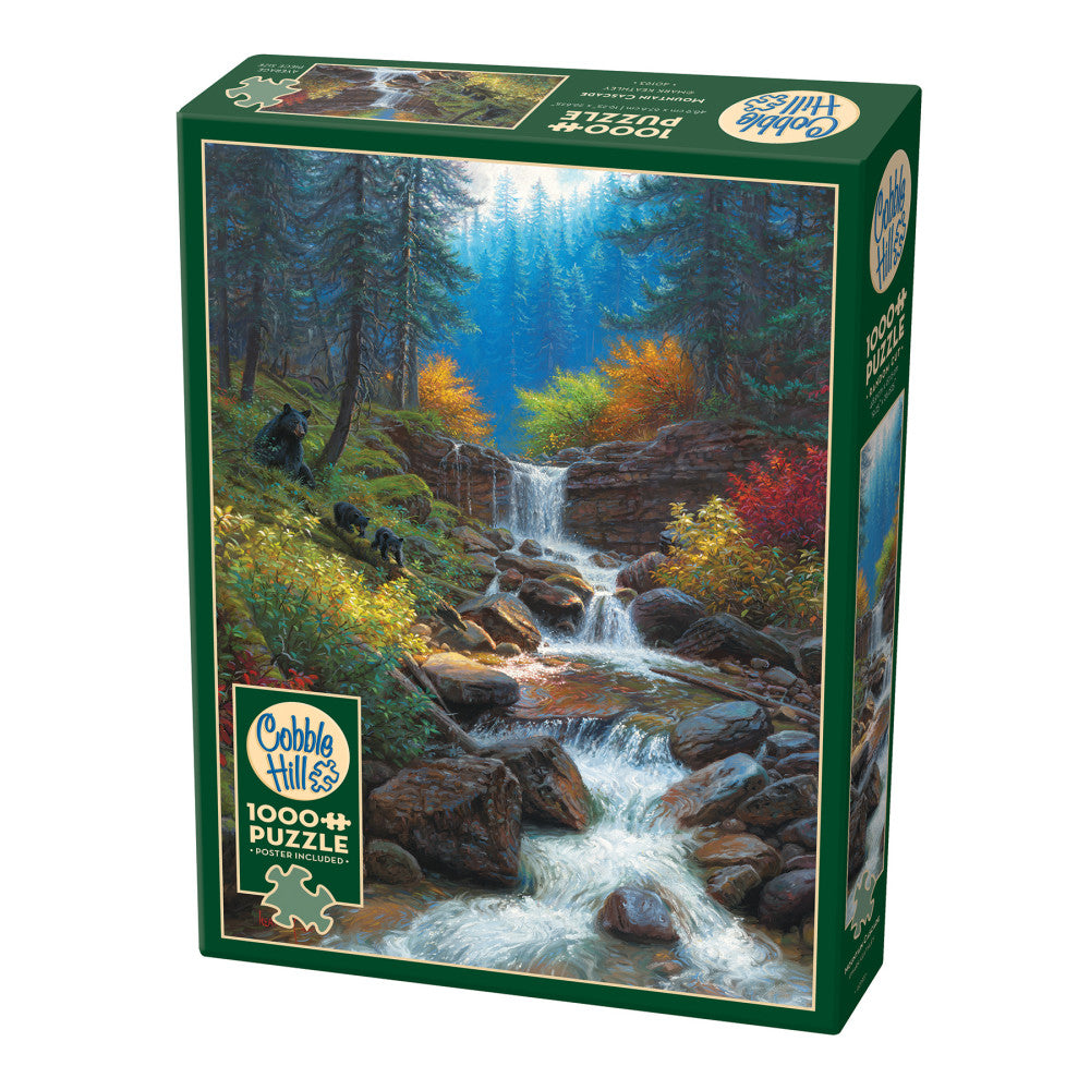 Cobble Hill Mountain Cascade 1000-Piece Jigsaw Puzzle - Reference Poster Included