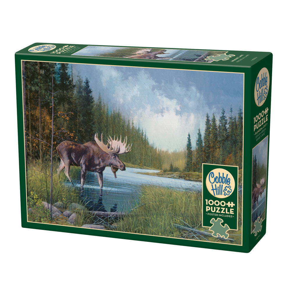 Cobble Hill Moose Lake 1000-Piece Jigsaw Puzzle with Reference Poster