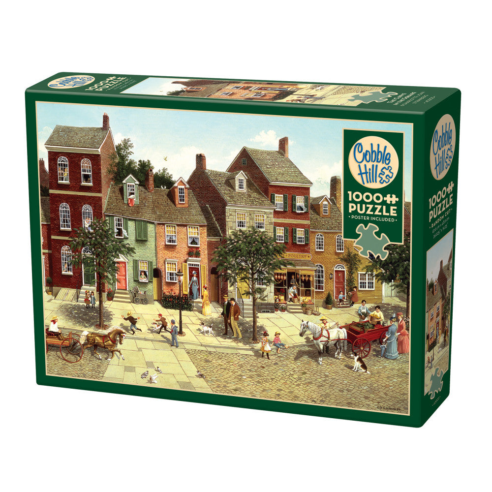 Cobble Hill 1000 Piece Puzzle: The Curve In The Square - Earth Friendly Jigsaw with Poster