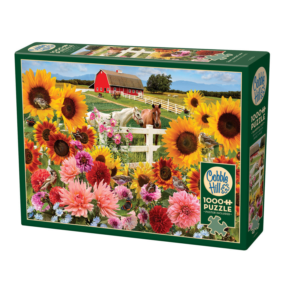 Cobble Hill Sunflower Farm 1000 Piece Jigsaw Puzzle - Eco-Friendly Materials