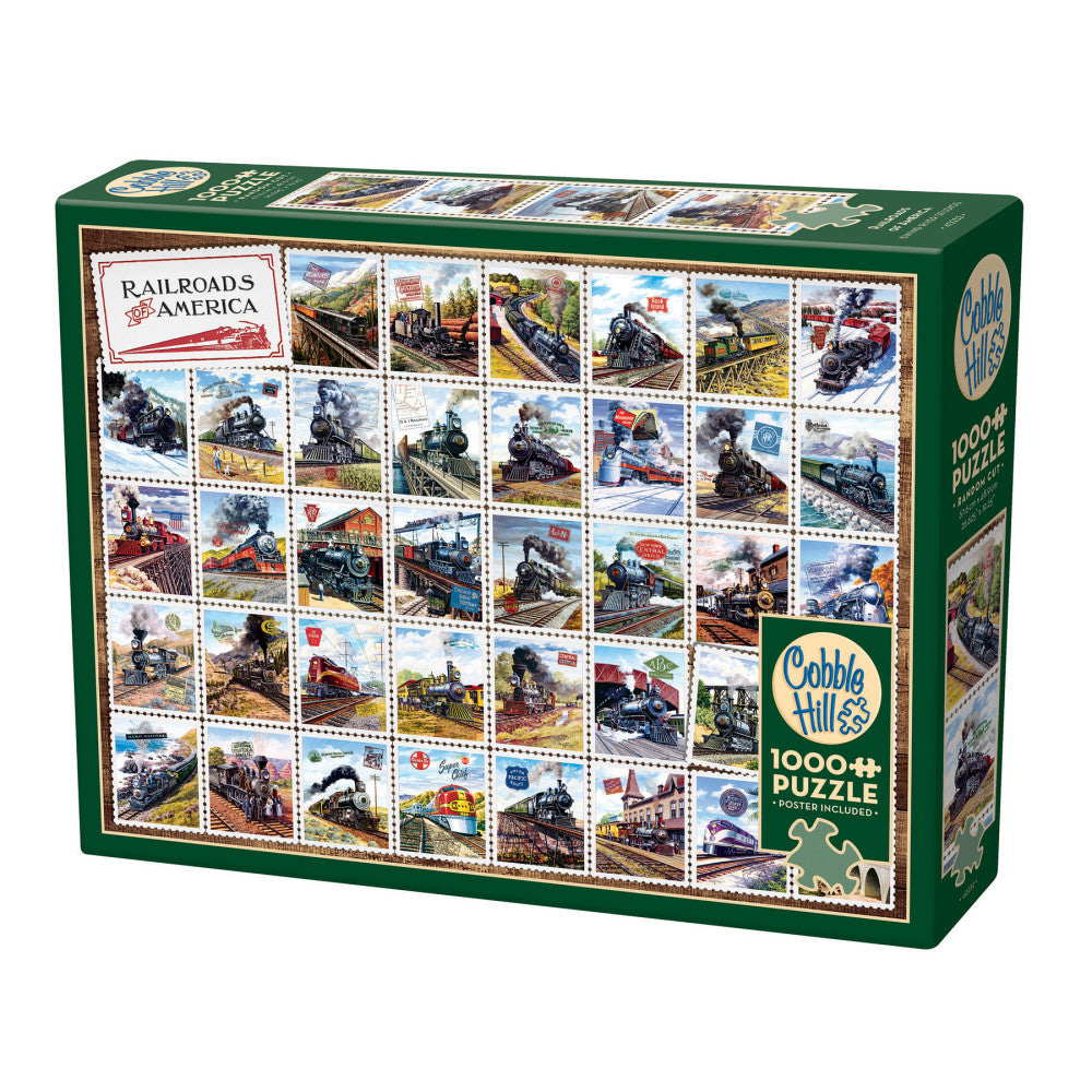 Cobble Hill 1000 Piece Puzzle: Railroads Of America - Reference Poster Included