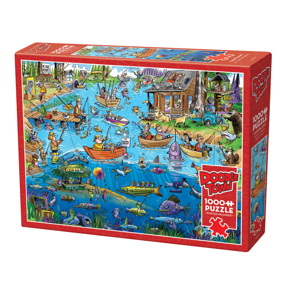 Cobble Hill DoodleTown: Gone Fishing 1000-Piece Jigsaw Puzzle