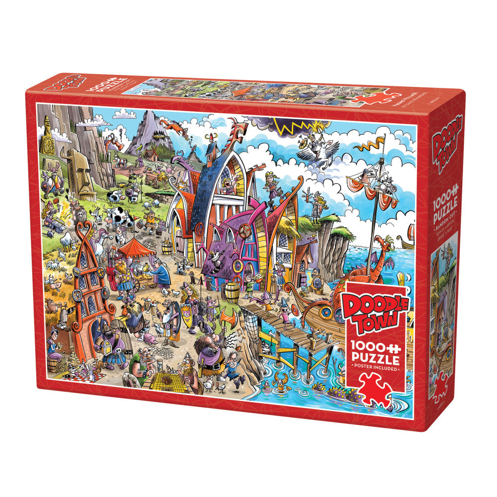 Cobble Hill DoodleTown: Viking Village 1000-Piece Jigsaw Puzzle