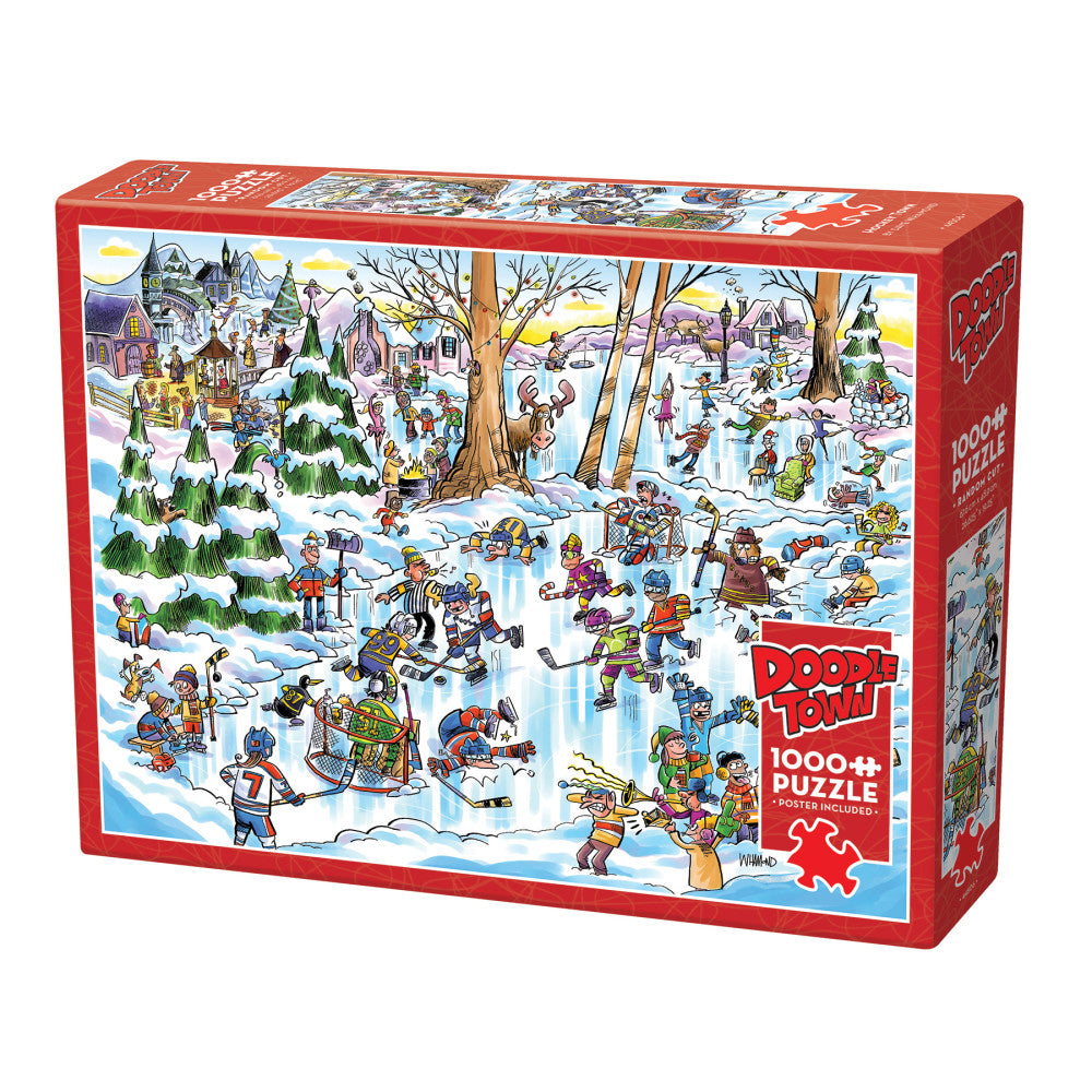 Cobble Hill DoodleTown: Hockey Town 1000-Piece Jigsaw Puzzle