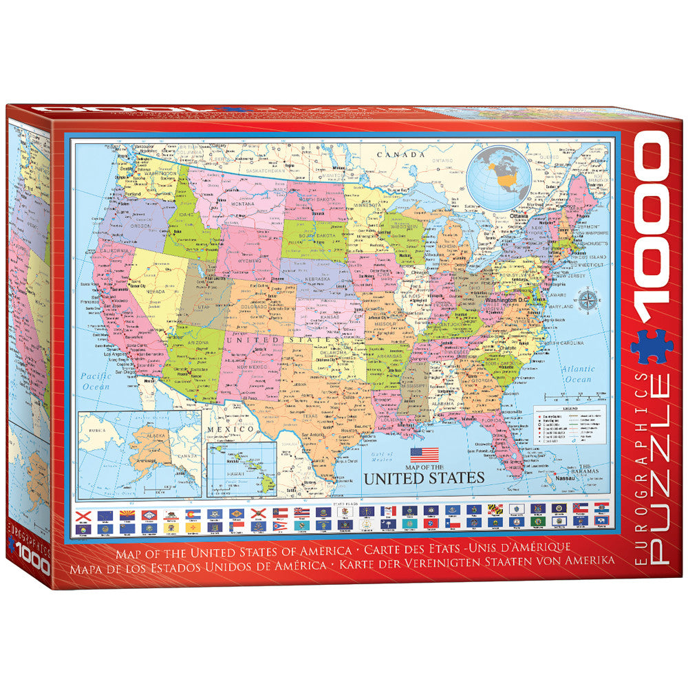 EuroGraphics USA Map - 1000 Piece Educational Puzzle