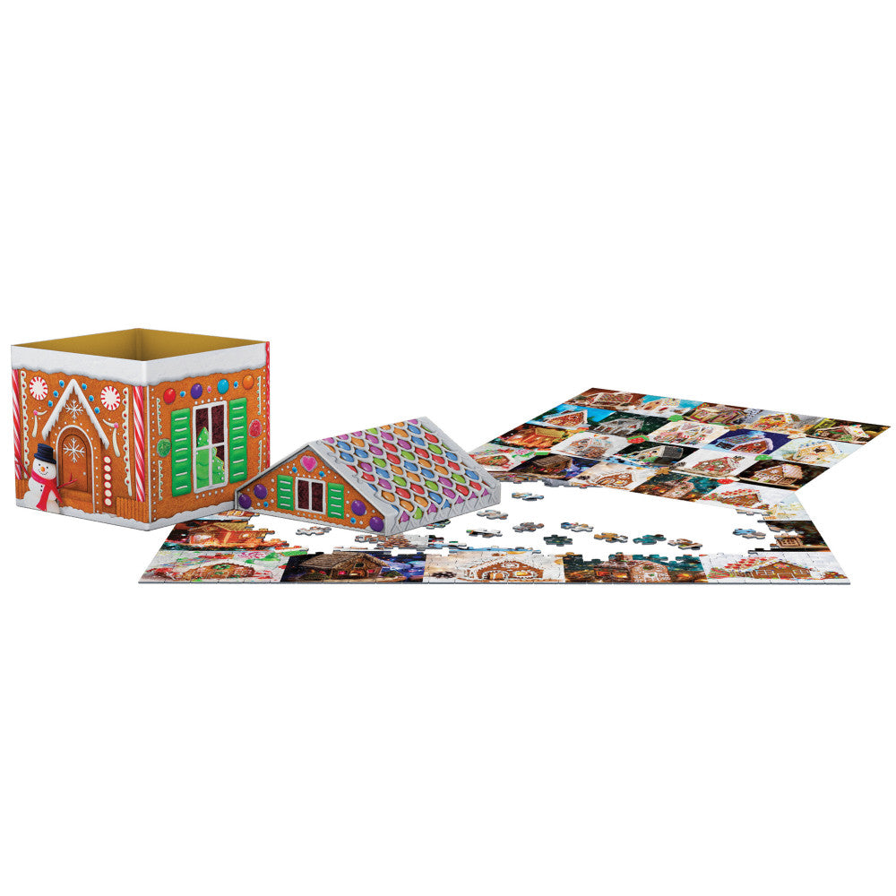 Eurographics: Puzzle Tin: Gingerbread House - 550 Piece Jigsaw Decorative House Shaped Tin