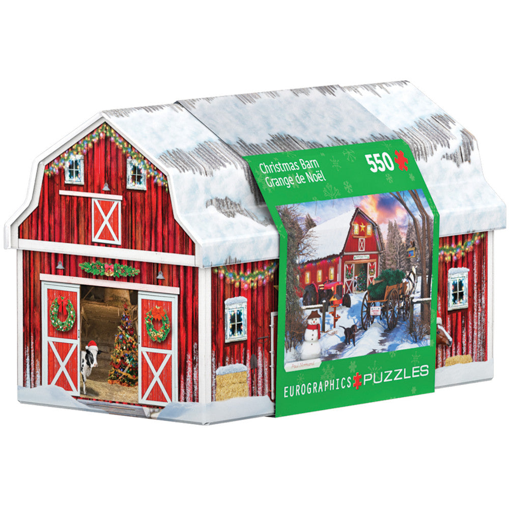 Eurographics: Puzzle Tin: Christmas Barn - 550 Piece Jigsaw