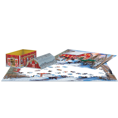 Eurographics: Puzzle Tin: Christmas Barn - 550 Piece Jigsaw