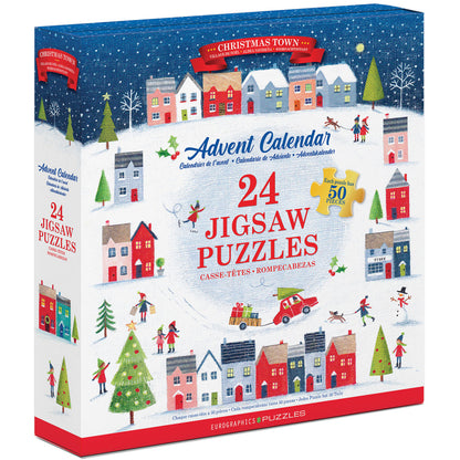 Eurographics: Puzzle Advent Calendar: Christmas Town - 24 Daily Unique Individual Jigsaws