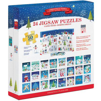 Eurographics: Puzzle Advent Calendar: Christmas Town - 24 Daily Unique Individual Jigsaws