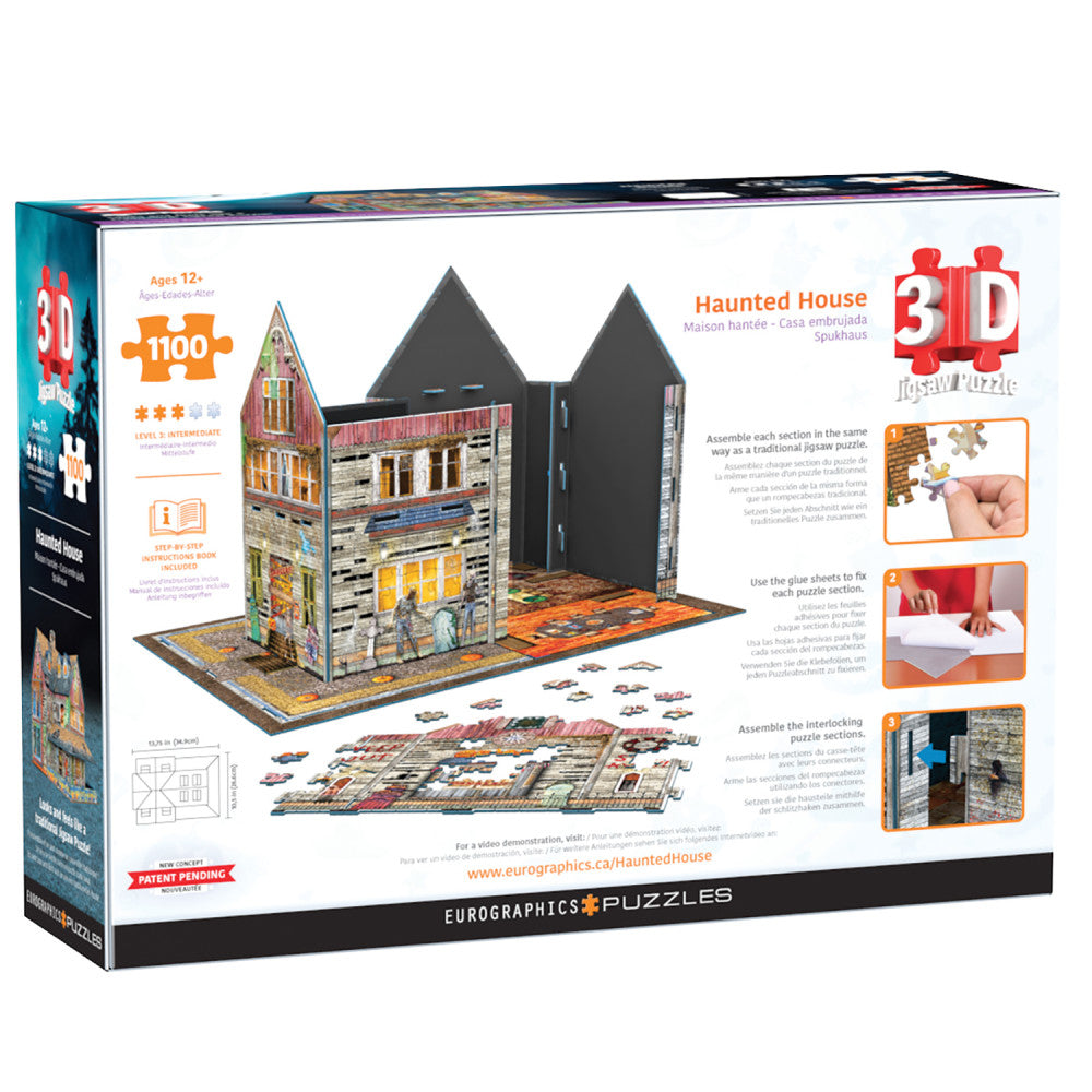 Eurographics: 3D Puzzle: Haunted House - 1100 Pieces - Halloween Adult Jigsaw