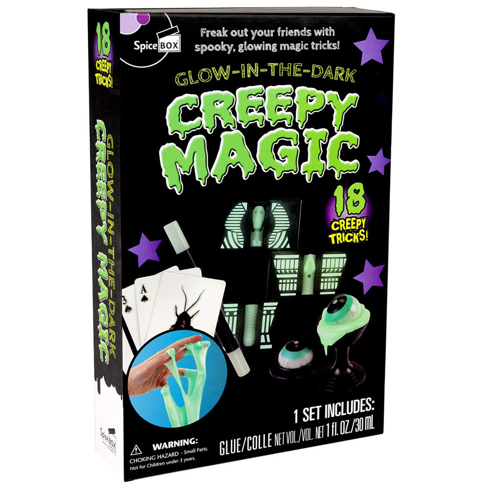 Play Box: Glow-In-The Dark Creepy Magic - Instruction Book Of 18 Creepy Tricks, Ages 8+