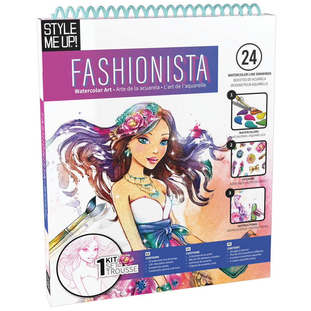 Style Me Up Fashionista Watercolor Fashion Design Kit