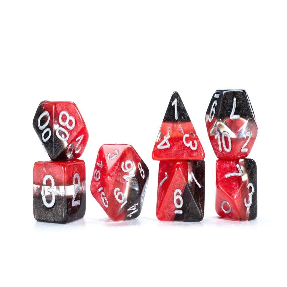 Gate Keeper Games Supernova Dice Magma 7-Die Set - Smoldering Red & Igneous Black